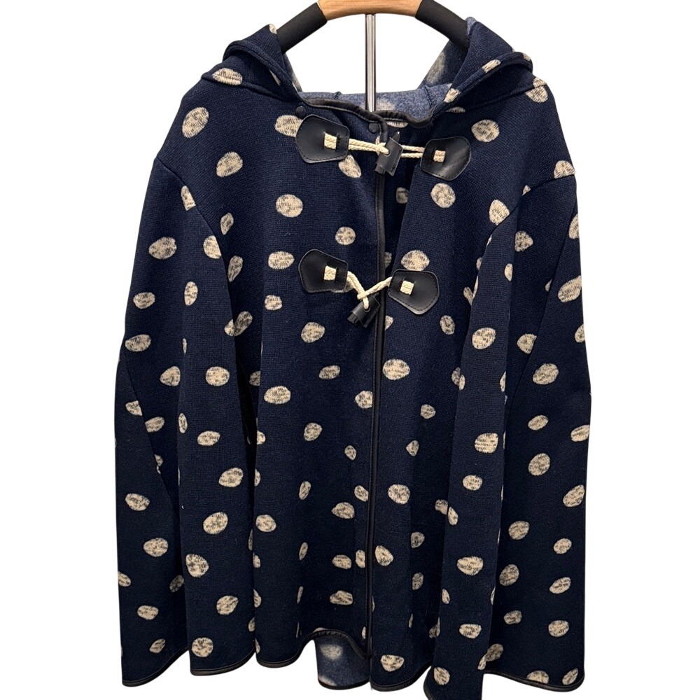 Do Everything in Love Blue/White Polka Dot Poncho Coat One Size Fits‎ All Preppy